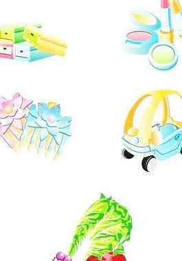 韓國水果、口紅、玩具等圖標(biāo)矢量圖120