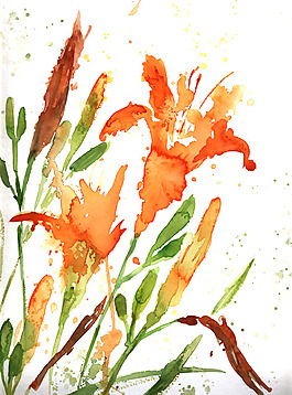 位圖 植物 寫(xiě)意花卉 花朵 百合 免費(fèi)素材
