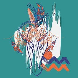 印花矢量圖 T恤圖案 圖文結(jié)合 動物 馬 免費素材