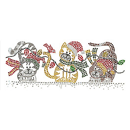 燙鉆 節(jié)日元素 圣誕節(jié) 卡通動(dòng)物 貓 免費(fèi)素材