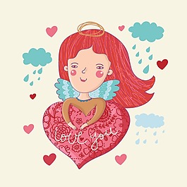 印花矢量圖 T恤圖案 圖文結(jié)合 人物 女孩 免費素材