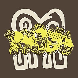 印花矢量圖 T恤圖案 圖文結(jié)合 花紋 回形紋 免費素材