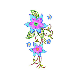 燙鉆 繡花 植物 花朵 免費素材