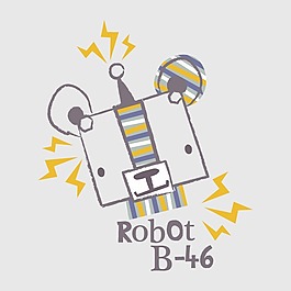 印花矢量圖 T恤圖案 圖文結(jié)合 動物 機器人 免費素材