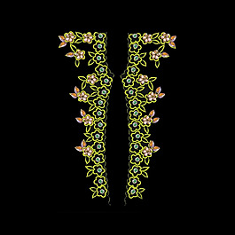 繡花 燙鉆 領(lǐng)邊 植物花紋 免費(fèi)素材