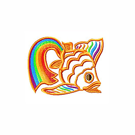繡花 海洋動物 熱帶魚 免費素材
