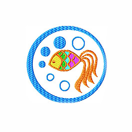 绣花 海洋动物 热带鱼 气泡 免费素材