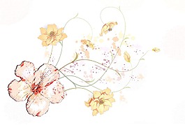 水彩花卉背景矢量插畫