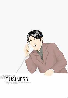 韩国商务交谈矢量图130