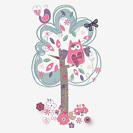 印花矢量圖 T恤圖案 圖文結(jié)合 動物 貓頭鷹 免費(fèi)素材