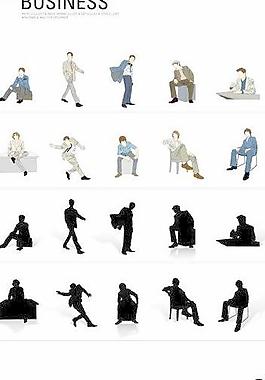韓國商務(wù)辦公人物各種姿態(tài)矢量圖112