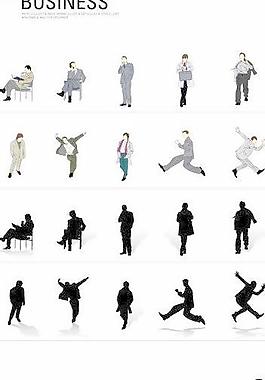 韓國(guó)商務(wù)辦公人物各種姿態(tài)矢量圖111