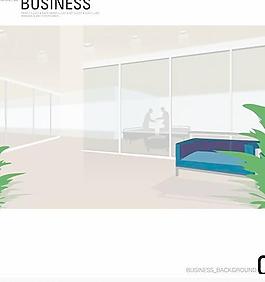 韓國辦公室會客廳場景矢量圖09