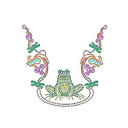 燙鉆 領(lǐng)邊 動物 青蛙 花紋 免費(fèi)素材