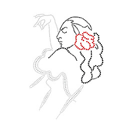 燙鉆 人物 女人 花卉 色彩 免費(fèi)素材