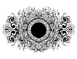 舊貨花卉幀矢量插畫