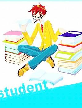 韓國讀書少年矢量圖69
