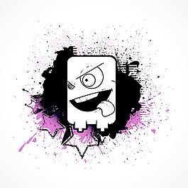 摘要背景與可愛的怪物矢量插畫