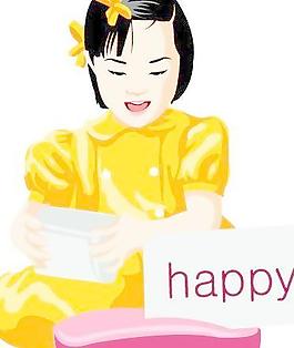 韓國美女矢量圖2