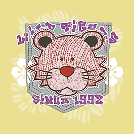 印花矢量圖 T恤圖案 可愛卡通 圖文結合 卡通動物 免費素材