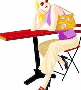 韓國美女矢量圖16