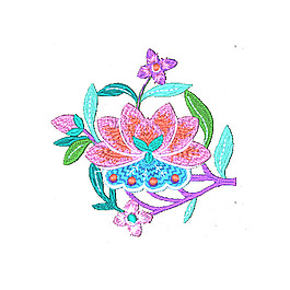 繡花 植物 花朵 荷花 免費(fèi)素材