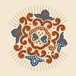 印花矢量圖 繡花 花紋 民族花紋 色彩 免費(fèi)素材