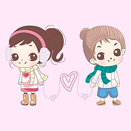 印花矢量圖 T恤圖案 人物 男孩 女孩 免費素材
