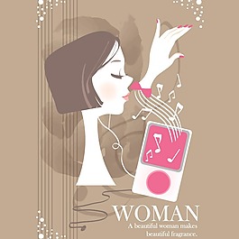 印花矢量圖 T恤圖案 圖文結(jié)合 人物 女人 免費(fèi)素材
