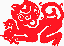 新年喜庆剪纸猴