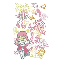 印花矢量圖 T恤圖案 圖文結(jié)合 人物 女孩 免費素材