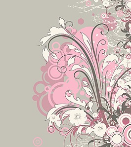 復(fù)古花卉背景矢量插畫