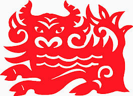 新年喜庆剪纸牛