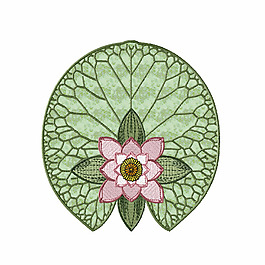 繡花 中國(guó)風(fēng) 植物 花朵 荷花 免費(fèi)素材
