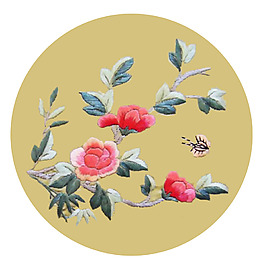 繡花 中國風 植物 花朵 免費素材