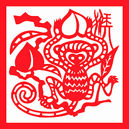 新春生肖剪纸猴