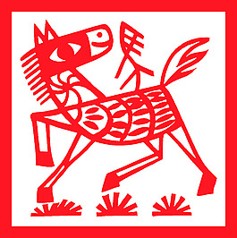 新春生肖剪紙馬