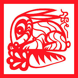 新春生肖剪紙兔