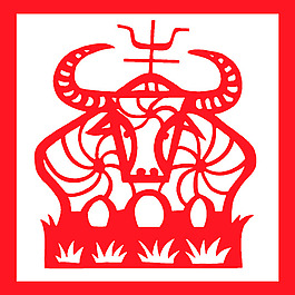 新春生肖剪紙牛