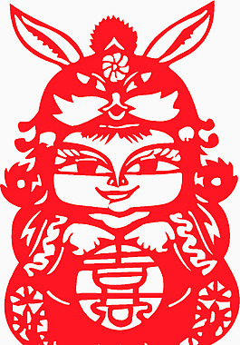 新年喜庆剪纸喜娃娃