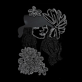 燙鉆 人物 女人 植物 花朵 免費素材
