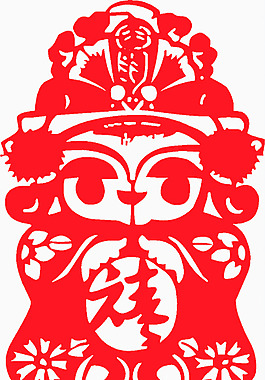 新年喜庆喜娃娃剪纸