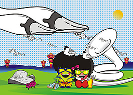 位圖 插畫 卡通插畫 時尚插畫 藝術效果 免費素材