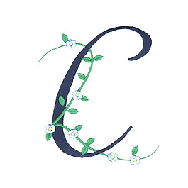 繡花 字母 植物 藤蔓 免費(fèi)素材