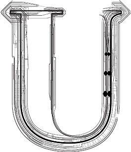 技術字體字母U