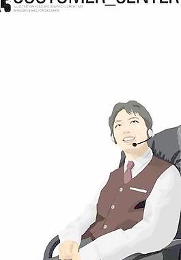 韓國(guó)客服人物矢量圖03