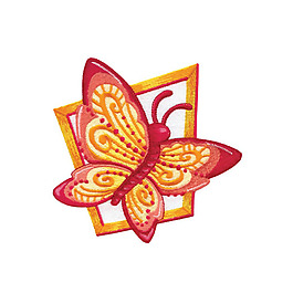 繡花 動物 昆蟲 蝴蝶 不規(guī)則幾何 免費(fèi)素材