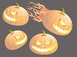 hallooween南瓜圖標(biāo)集向量