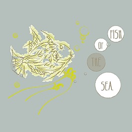 印花矢量圖 T恤圖案 圖文結(jié)合 海洋動物 魚 免費素材