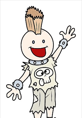 時尚搖滾小子矢量卡通插畫